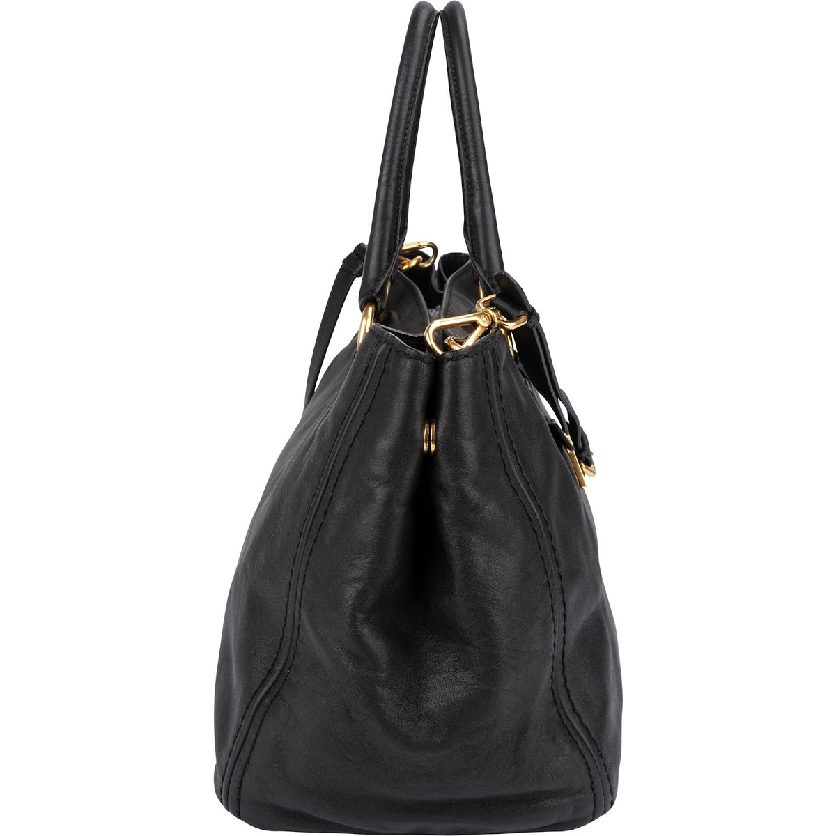 Prada Black Nappa Leather Tote Handbag