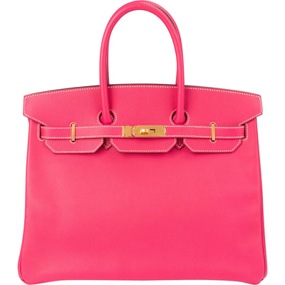 Hermès Rose Tyrien Epsom Leather Gold Birkin 35 Handbag
