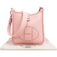 Hermès Rose Sakura Clemence Leather Mini Evelyne 16 Crossbody Bag