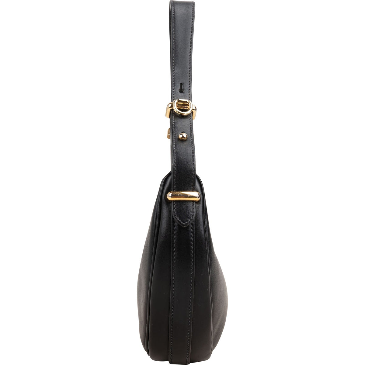 Prada Black Leather Triangle Arqué Shoulder Bag