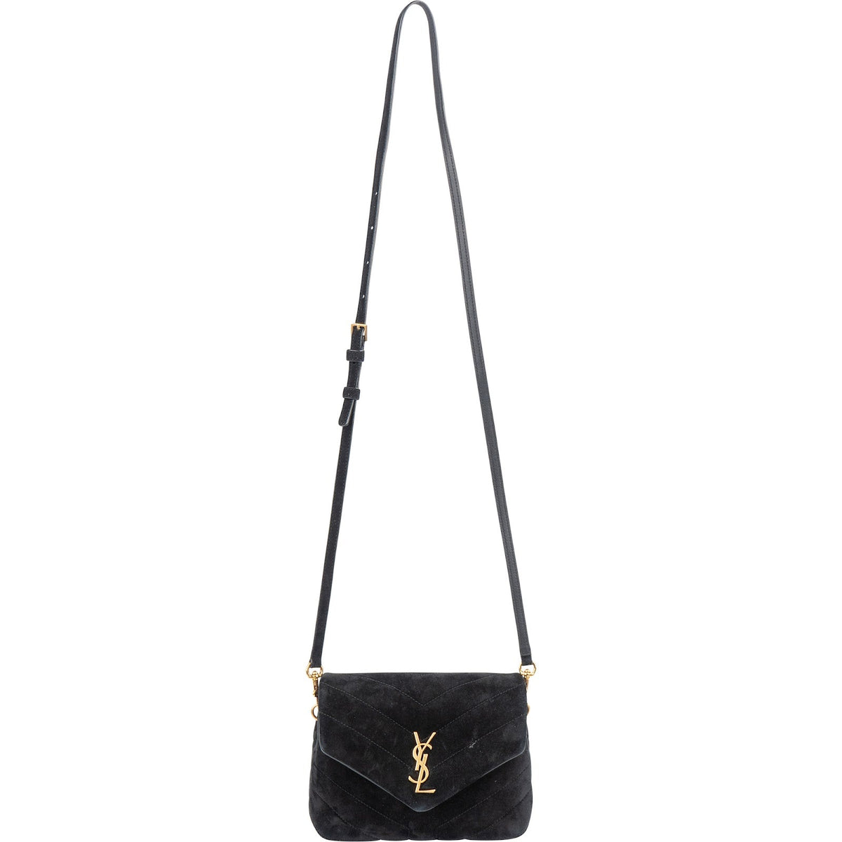 Yves Saint Laurent Quilted Suede Mini Loulou Puffer Crossbody Bag