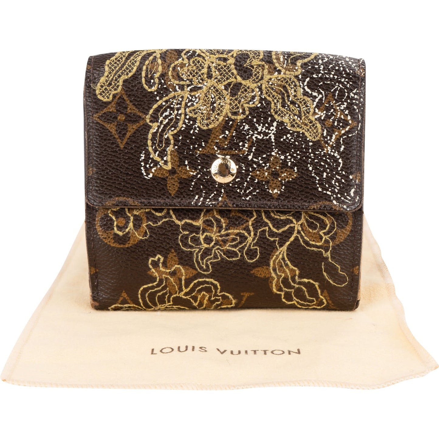 Louis Vuitton Canvas Monogram Stitched Dentelle Ludlow Elise Wallet