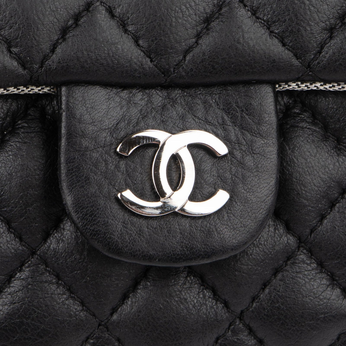 Chanel Noir Quilted Lambskin Palladium Uniform Belt Bag