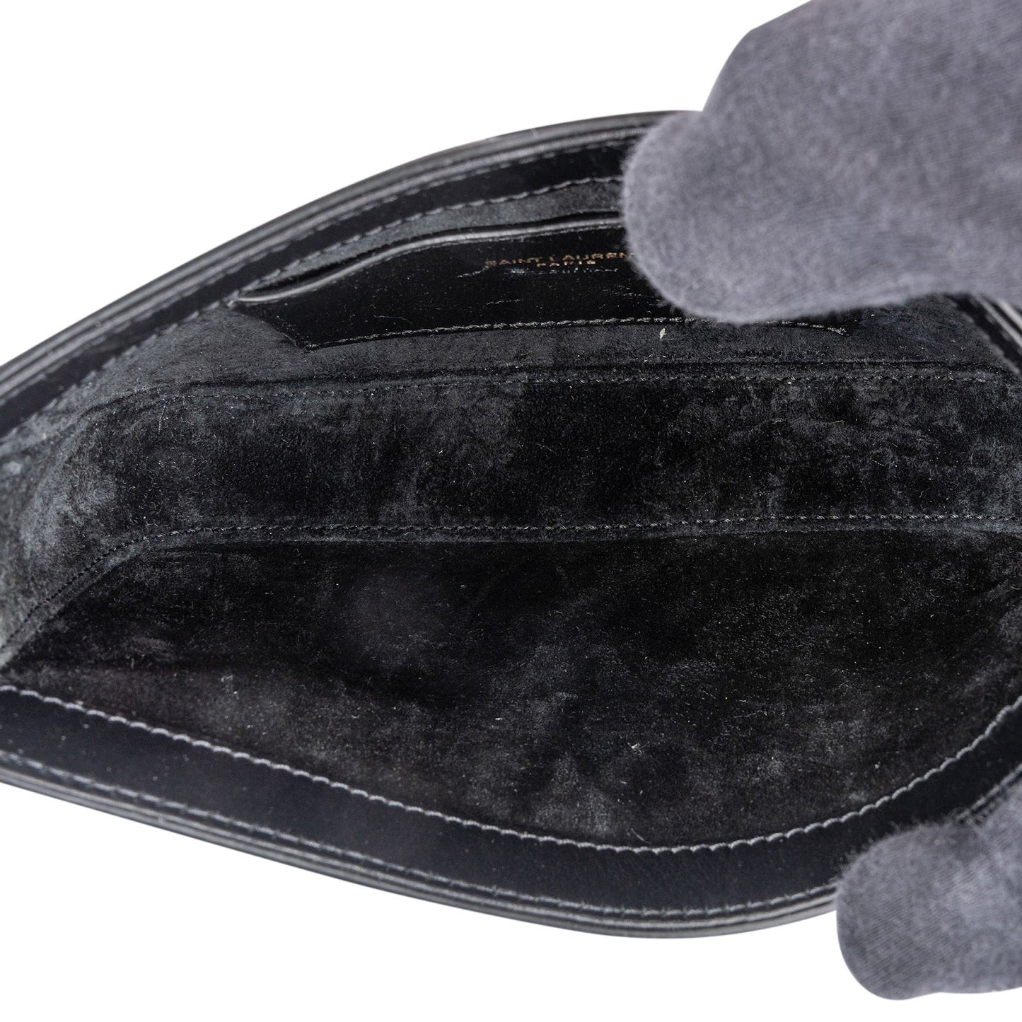 Saint Laurent Black Leather 5 à 7 Mini Hobo Handbag