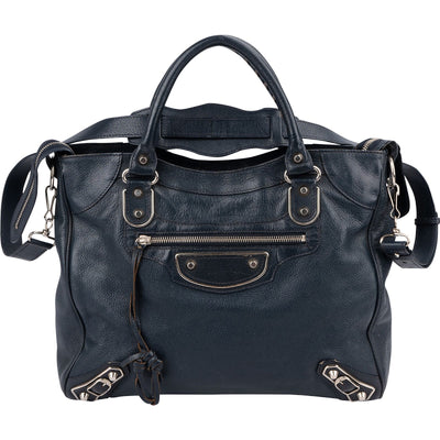 Balenciaga Blue  Leather Giant City Handbag
