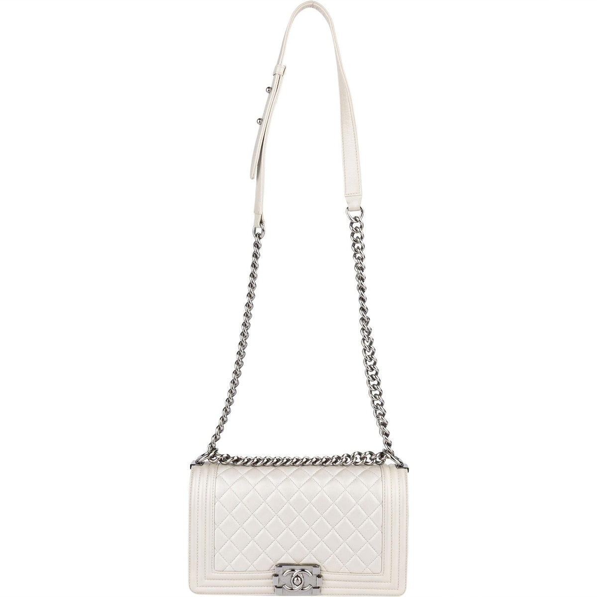 Chanel Quilted Calfskin Boy Single Flap Crossbody Bag