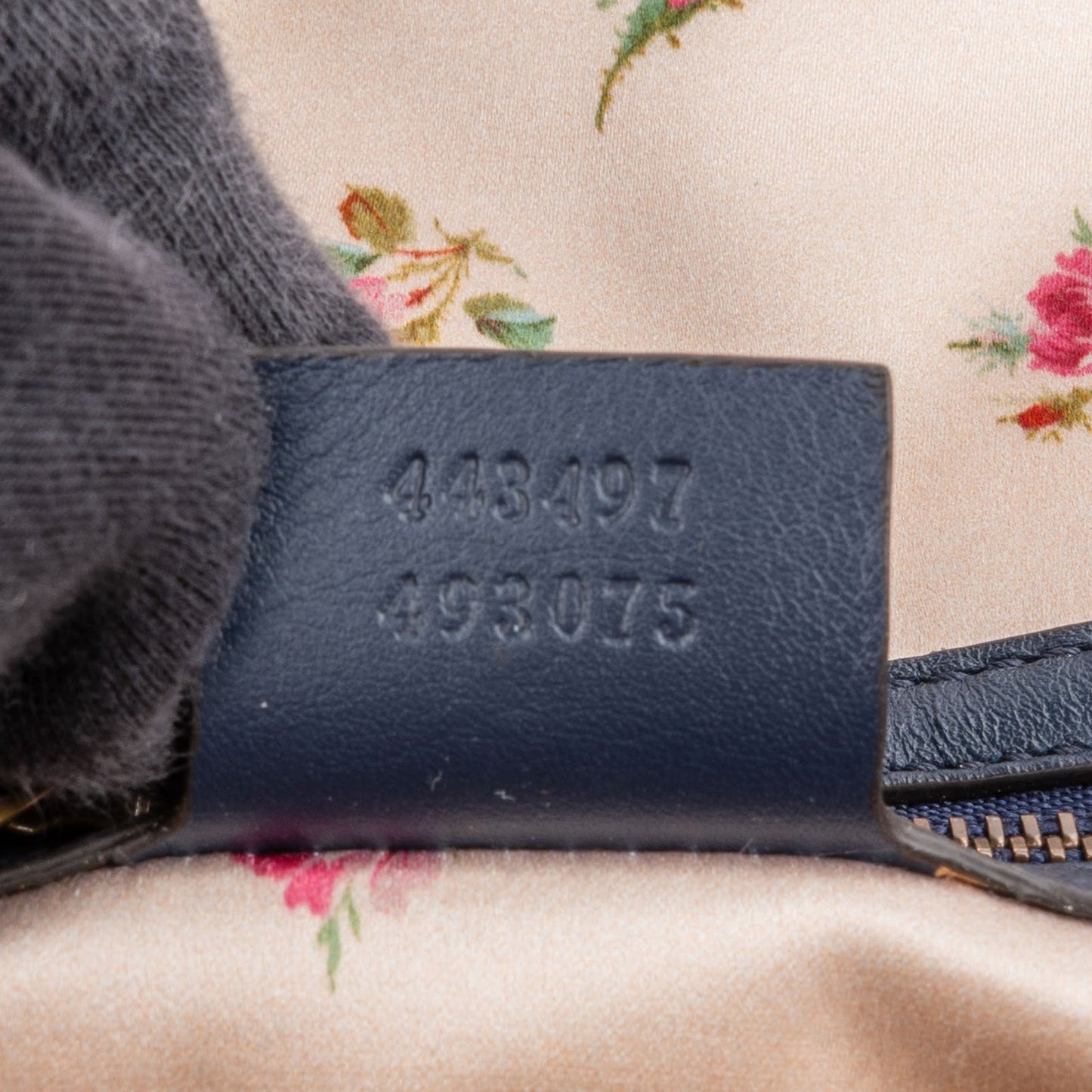 Gucci Denim Matelassé Denim Pearl GG Marmont Crossbody Bag
