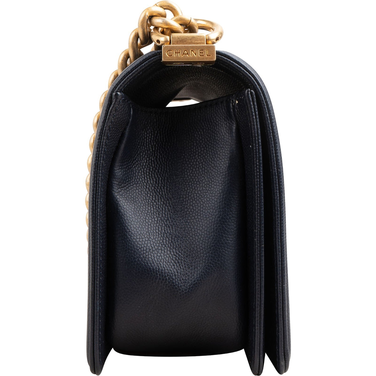 Chanel Quilted Caviar Leather Medium Boy Single Flap Crossbody Bag