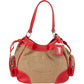 Prada Canvas Emblem Side Drawstring Pocket Shoulder Bag