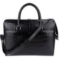 Yves Saint Laurent Croc-Embossed Leather Avec Briefcase Shoulder Handbag