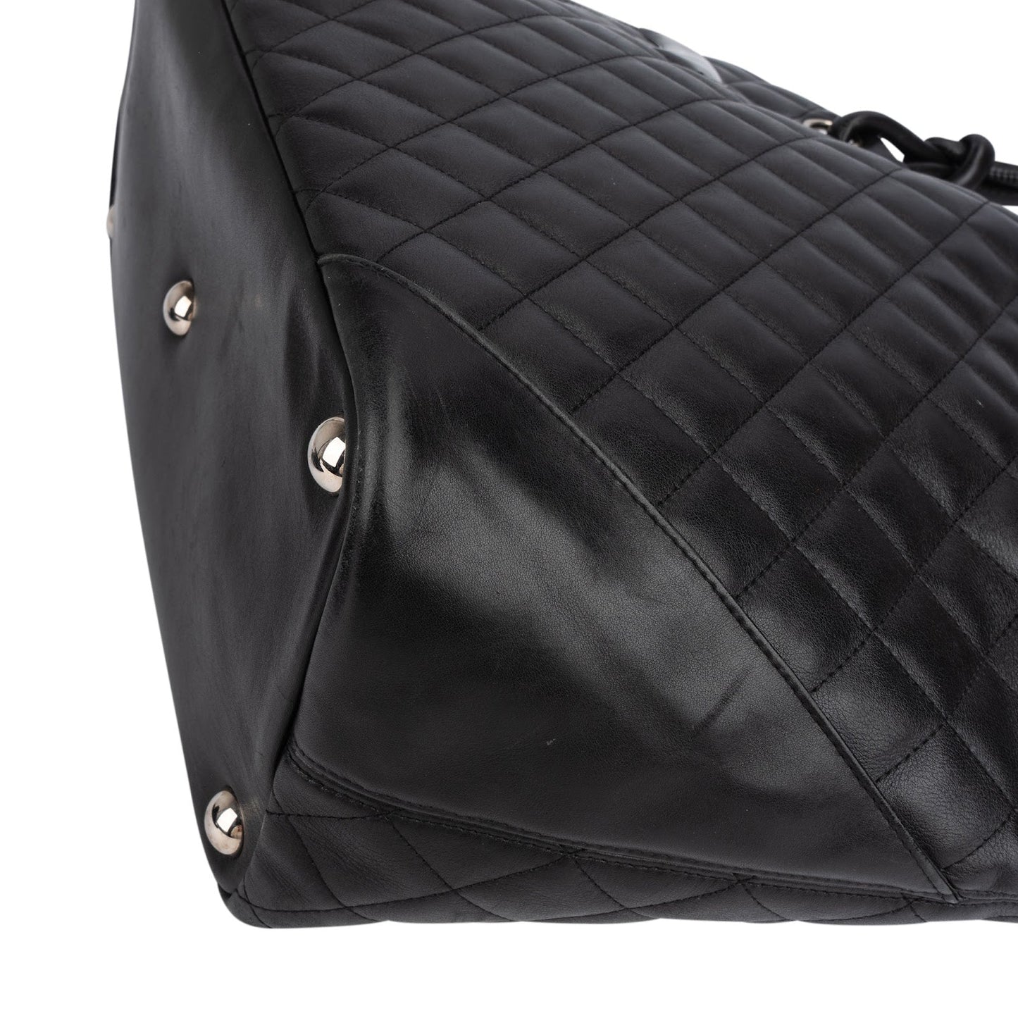 Chanel Quilted Lambskin Cambon Ligne Jumbo Tote Shoulder Bag