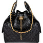 Chanel 25 Quilted Lambskin Drawstring Bucket Shoulder Bag Medium