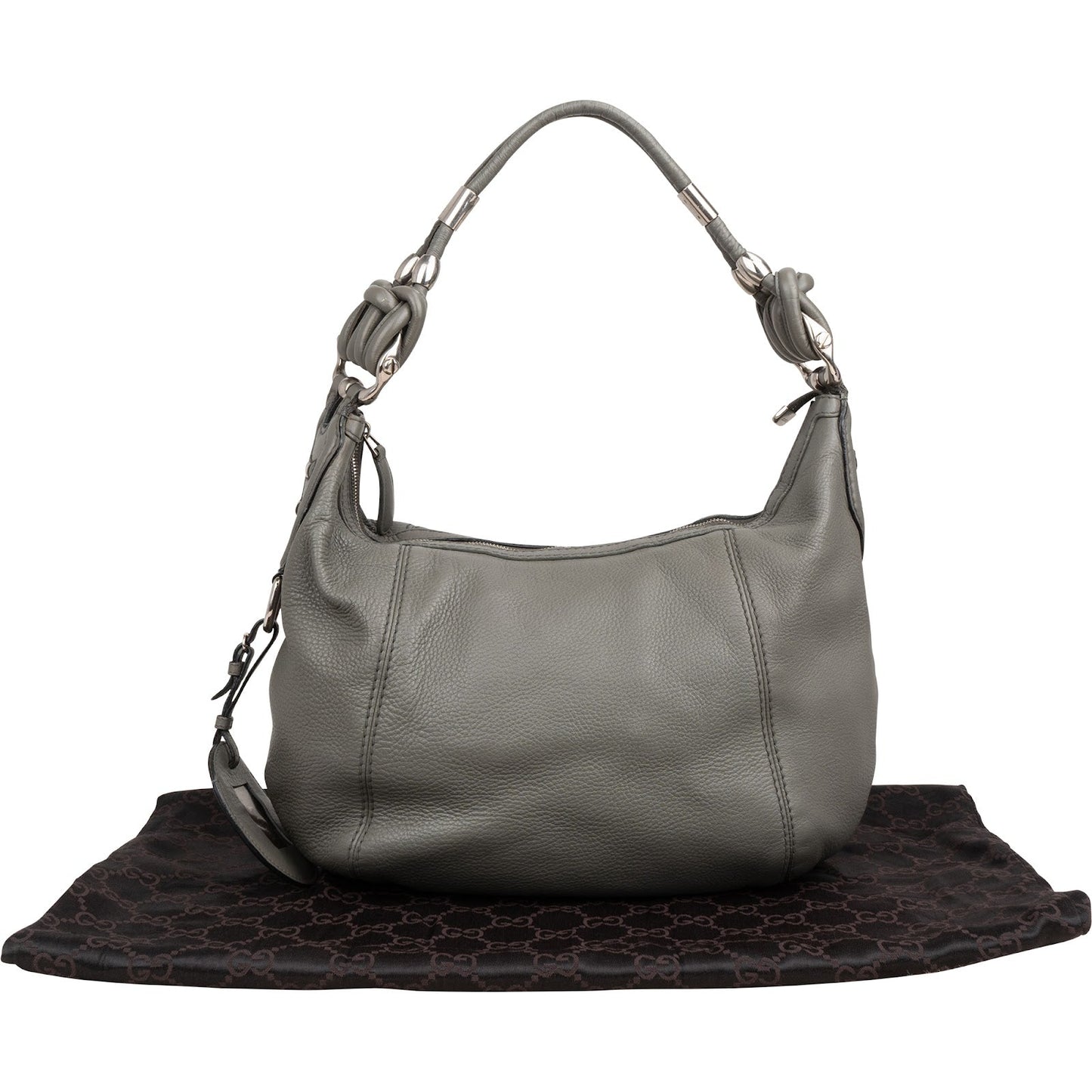 Gucci Pebbled Leather Horsebit Hobo Shoulder Bag