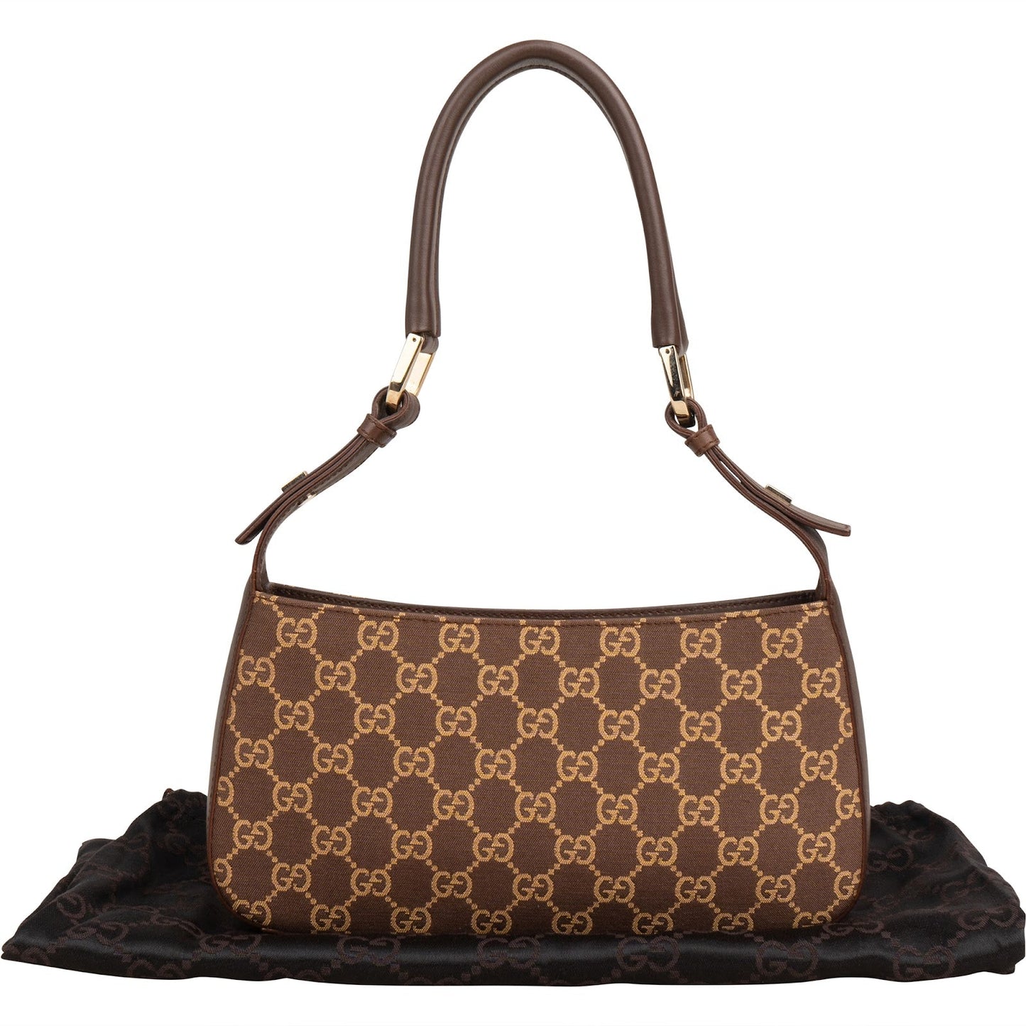 Gucci Monogram GG Canvas Baguette Shoulder Bag