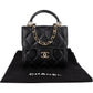 Chanel Quilted Lambskin Mini Single Flap with Top Handle Crossbody Bag
