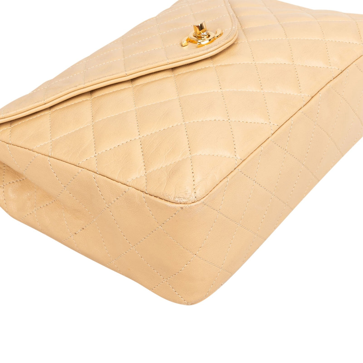 Chanel Quilted Lambskin 24K Gold Single Flap Shoulder Bag