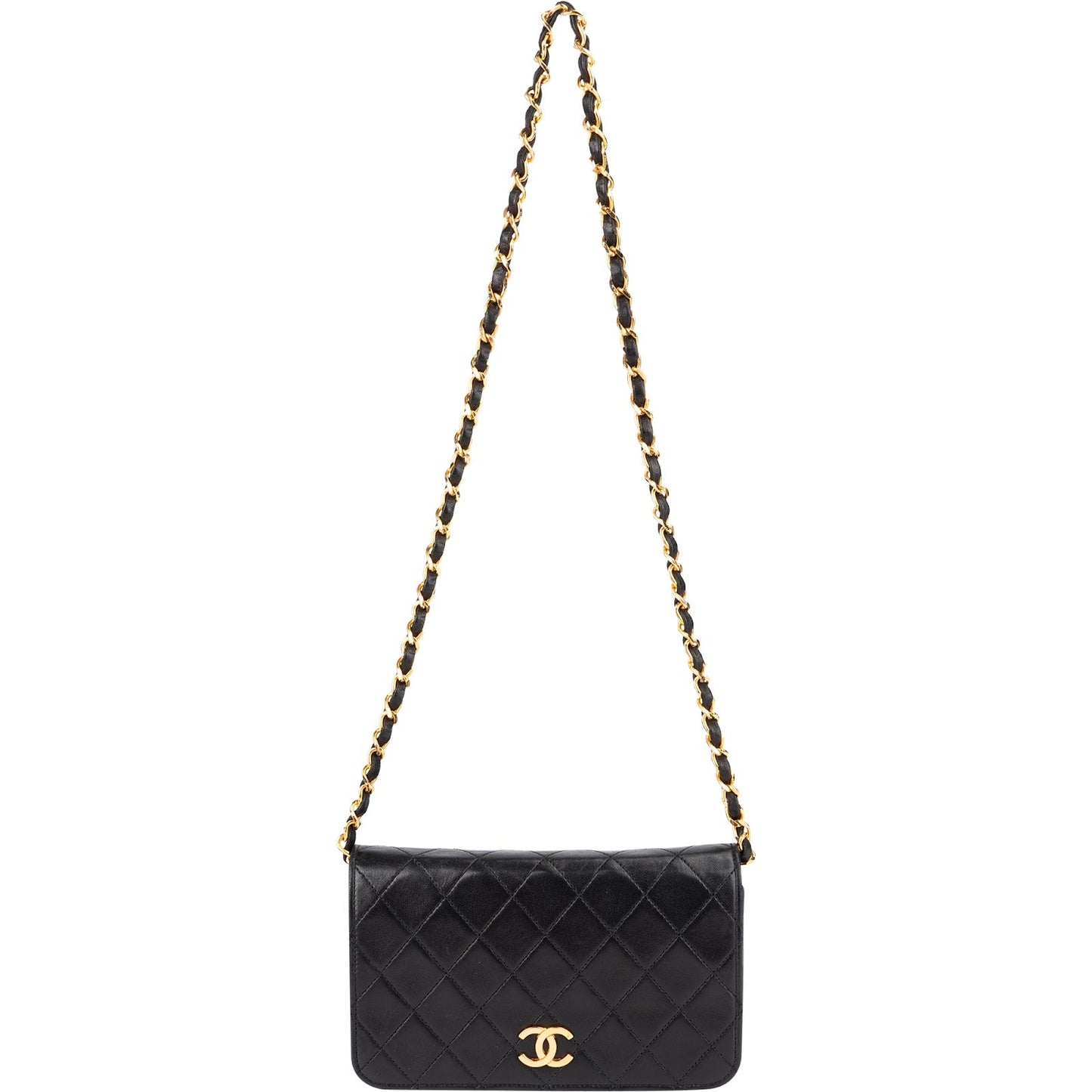 Chanel Quilted Lambskin 24K Gold Single Flap Shoulder Bag
