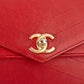 Chanel Stitched Leather Chevron Envelope Double Flap Shoulder Crossbody Bag