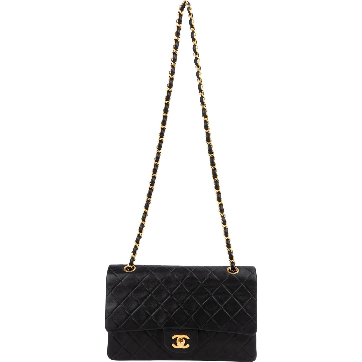 Chanel Quilted Lambskin 24K Gold Medium Double Flap Shoulder Bag
