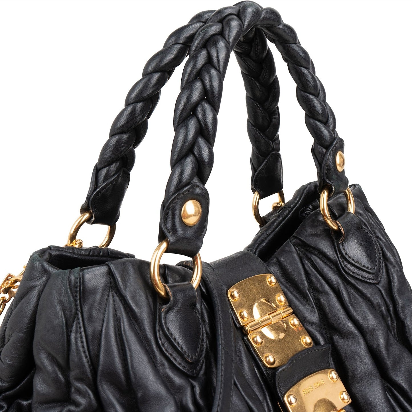 Miu Miu Matelassé Nappa Leather Coffer Handbag