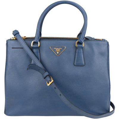 Prada Blue Saffiano Leather Galleria Handbag