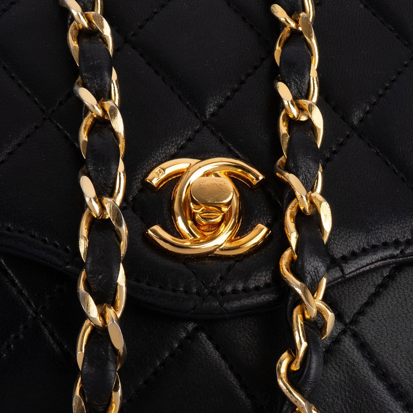 Chanel Quilted Lambskin 24K Gold Single Flap Crossbody Bag