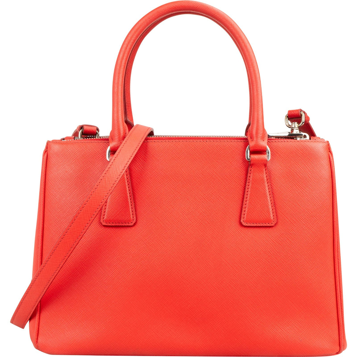 Prada Red Saffiano Leather Galleria Tote Handbag