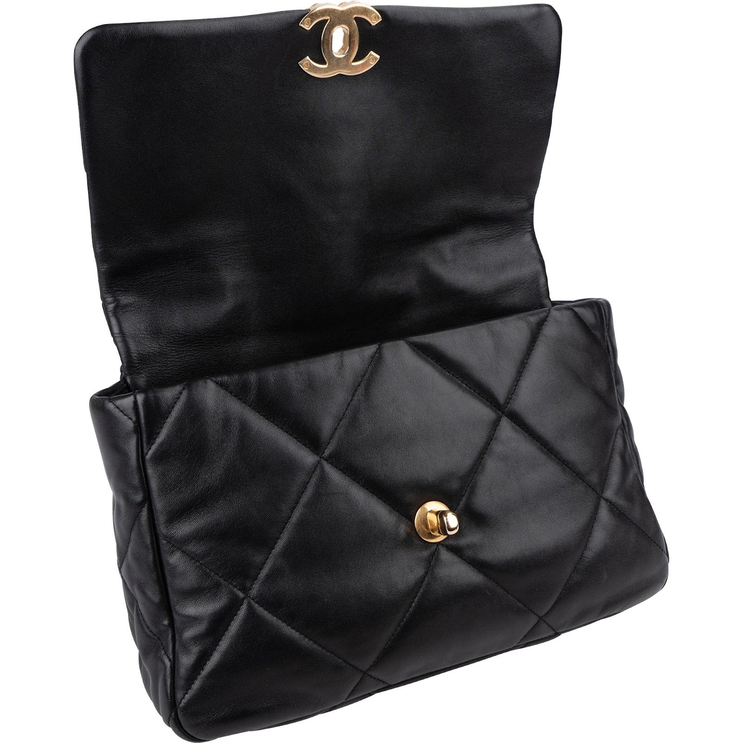 Chanel 19 Quilted Lambskin Leather Jumbo Single Flap Crossbody Bag