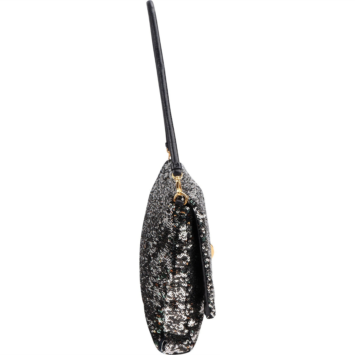 Miu Miu Bicolor Sequin Flap Hobo Shoulder Bag
