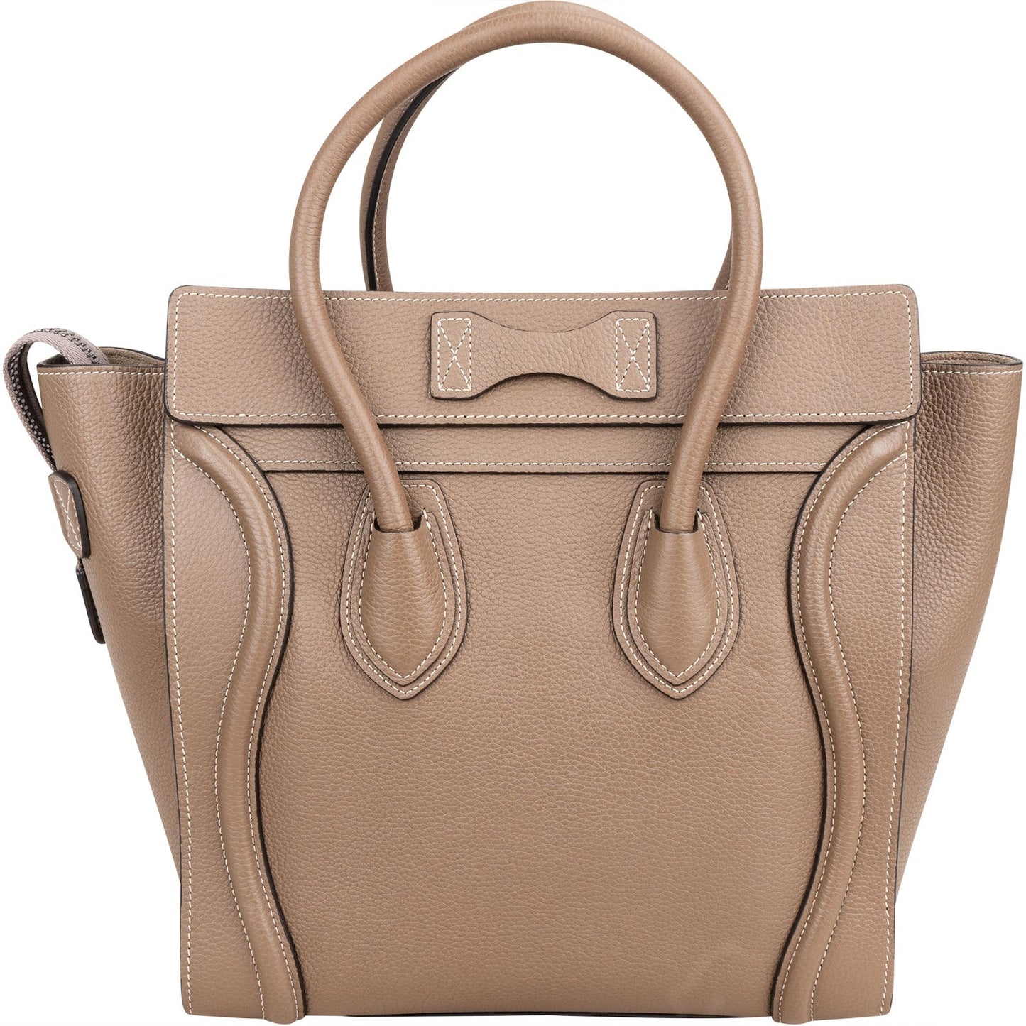 Celine Drummed Calfskin Luggage Handbag