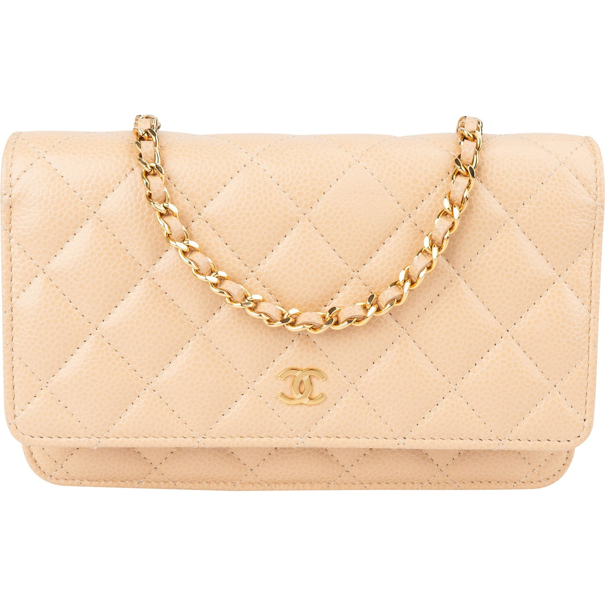 Chanel Quilted Caviar Leather Wallet On Chain Crossbody Bag