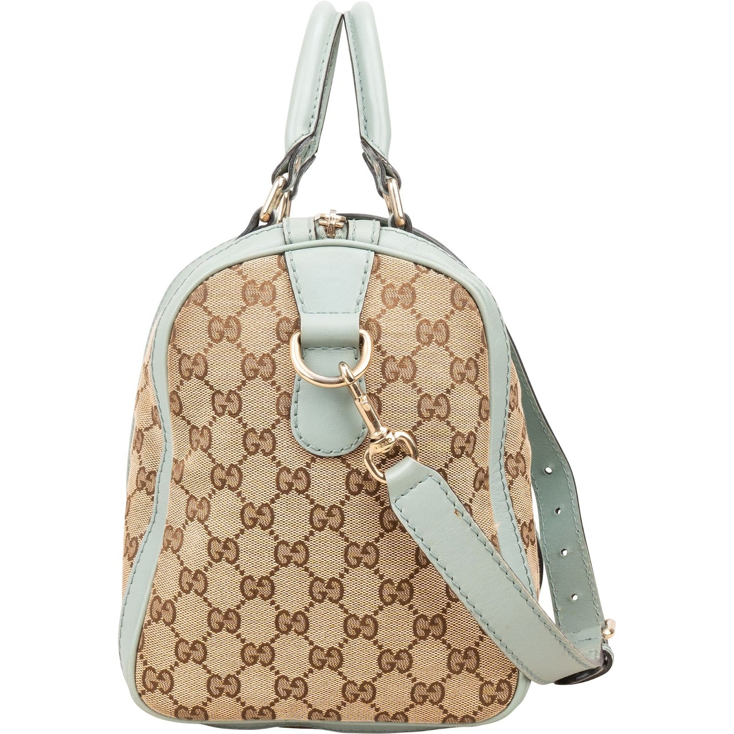 Gucci Monogram GG Canvas Vintage Web Boston Bag Handbag
