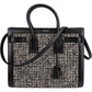 Saint Laurent Tweed & Leather Sac de Jour Handbag