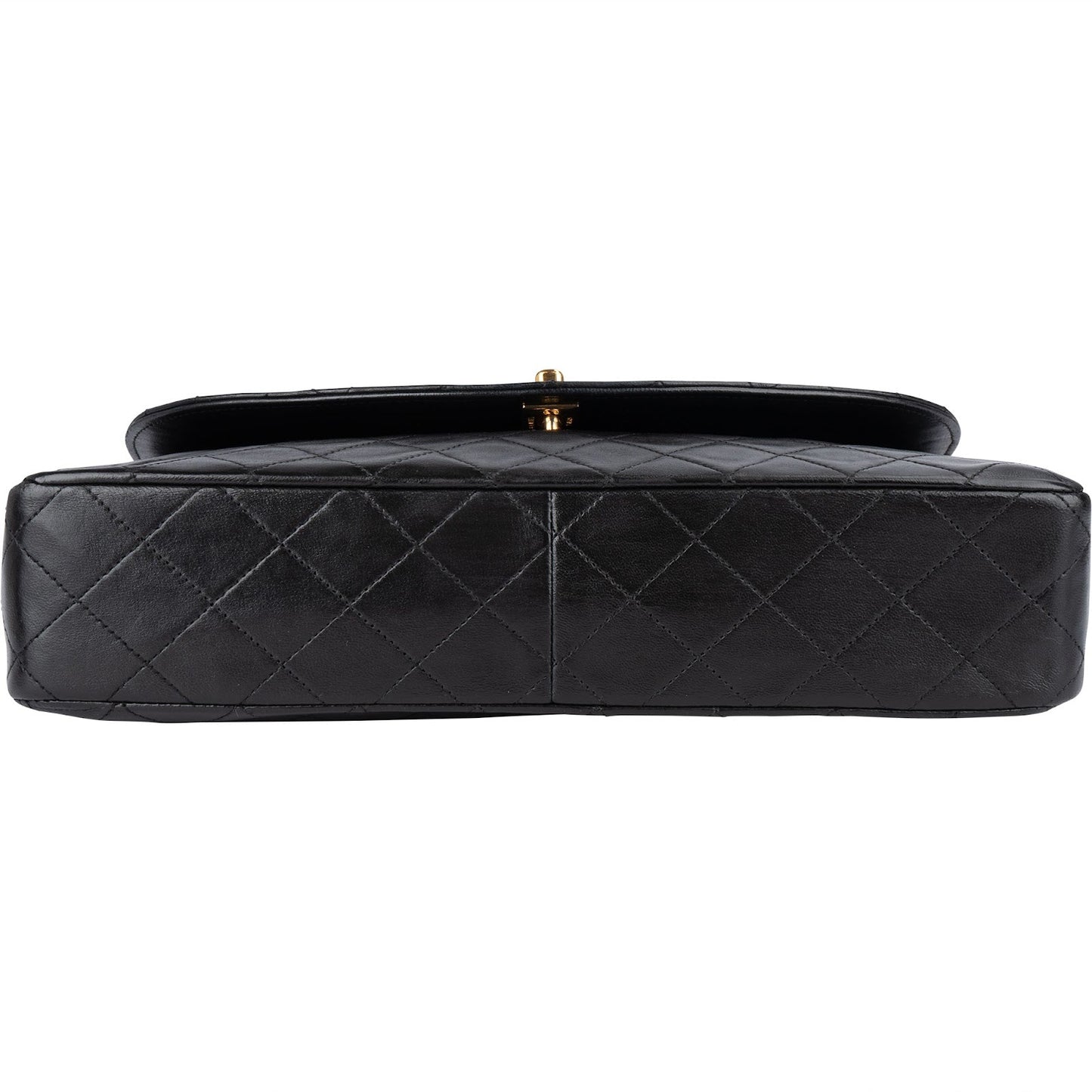 Chanel Quilted Lambskin 24K Gold Single Flap Shoulder Bag