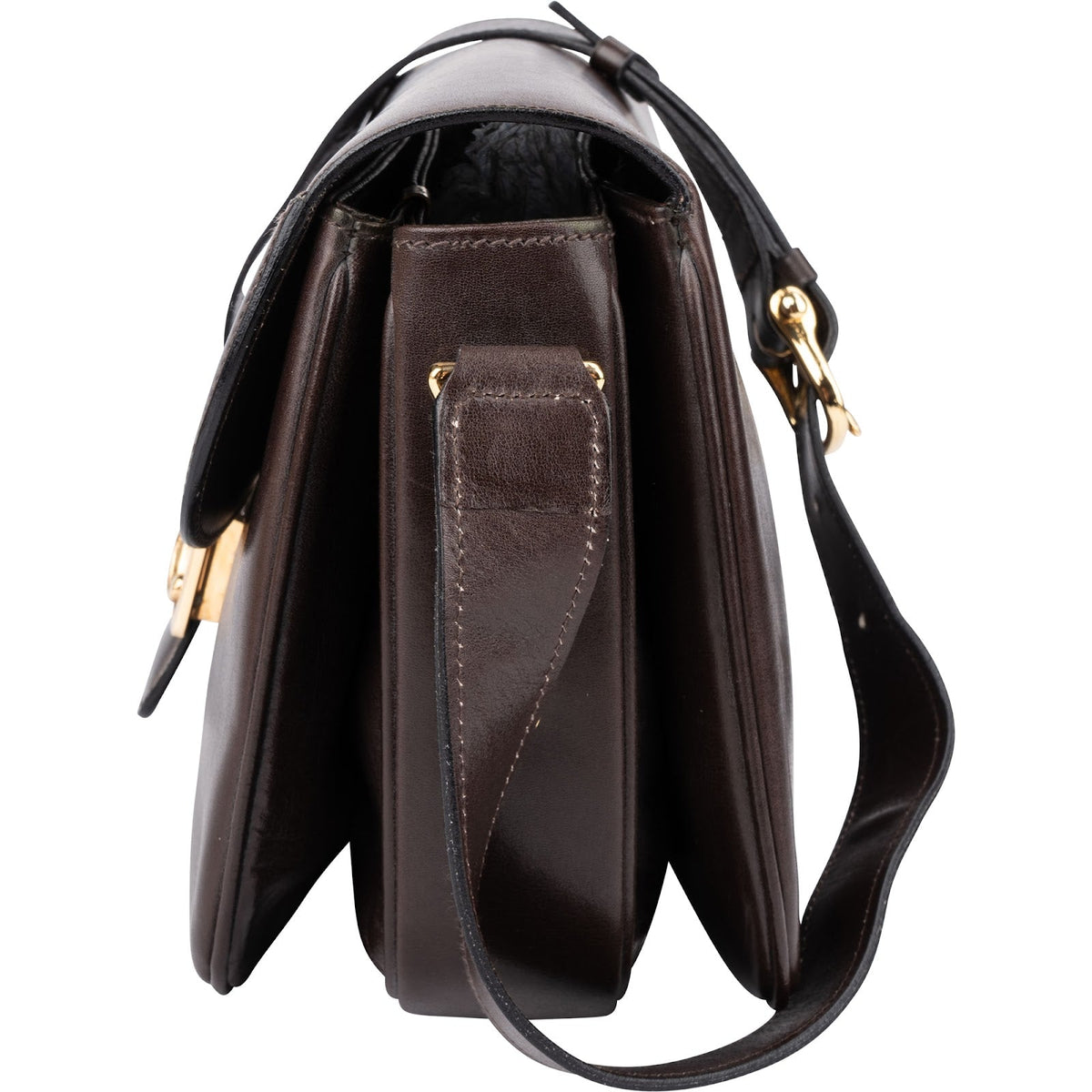 Celine Shiny Calfskin Medium Triomphe Shoulder Bag