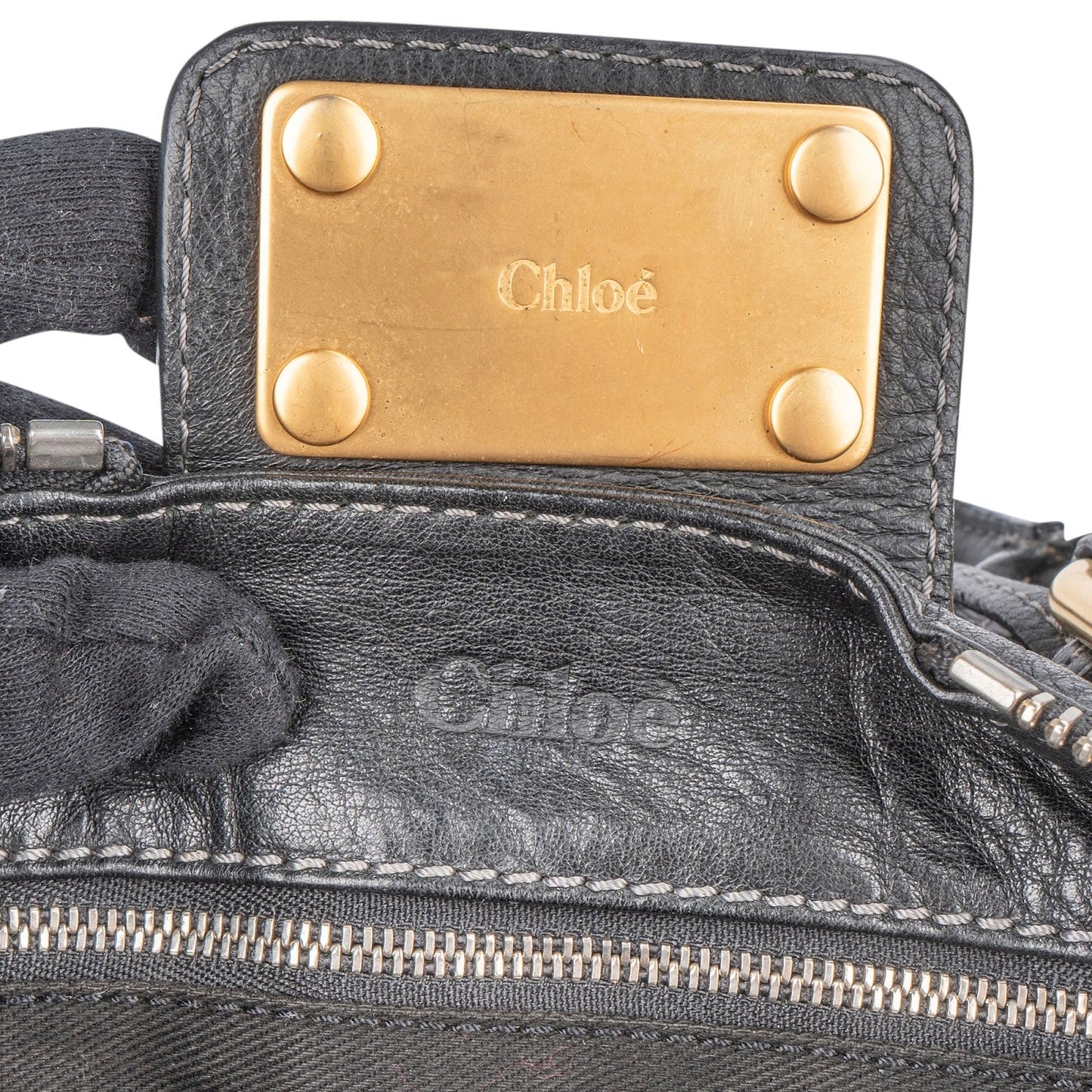Chloé Pebbled Leather Paddington Satchel Handbag