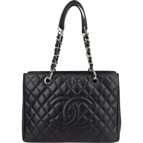 Chanel Quilted Caviar Leather Grand Shopping Tote Shoulder Bag