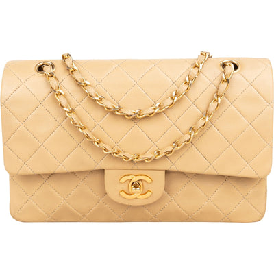 Chanel Quilted Lambskin 24K Gold Medium Double Flap Shoulder Bag