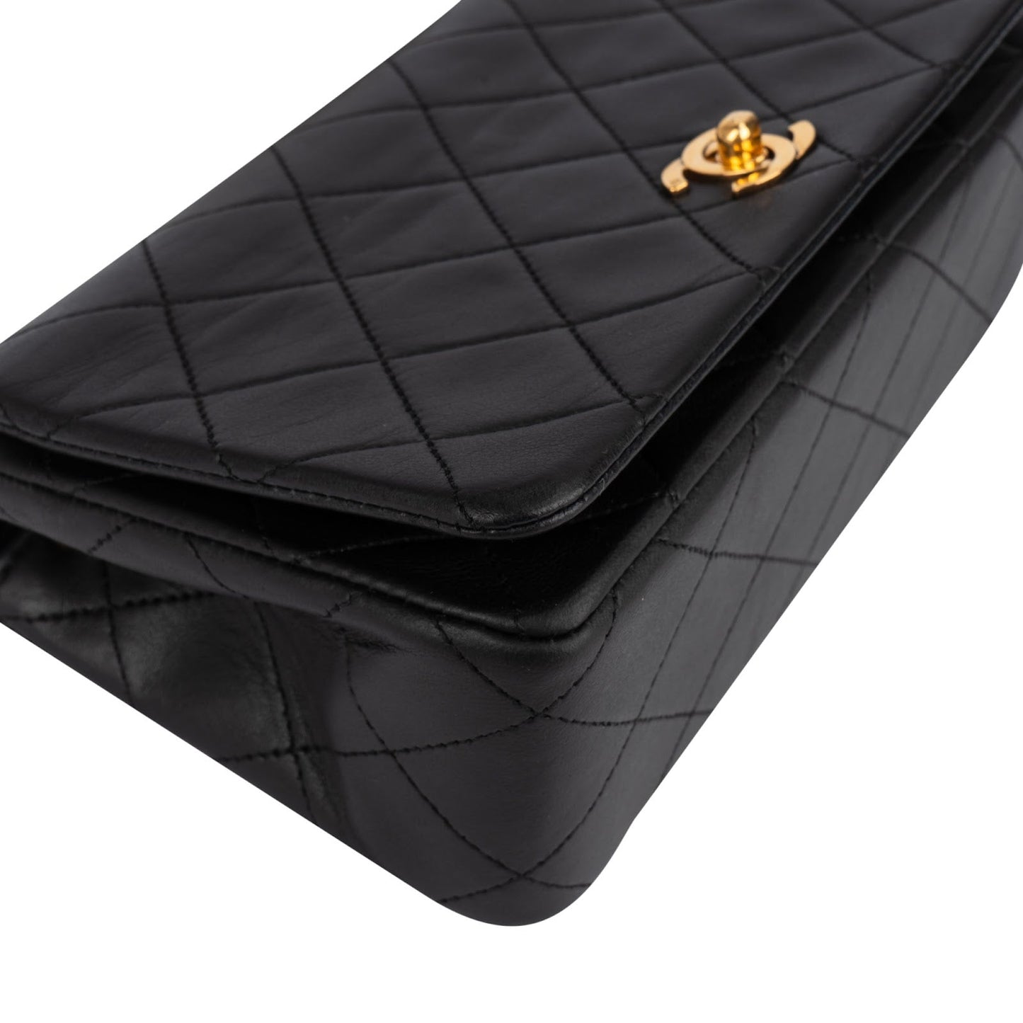 Chanel Quilted Lambskin 24K Gold Single Flap Crossbody Bag