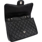 Chanel Quilted Caviar Leather Palladium Jumbo Singe Flap Crossbody Bag