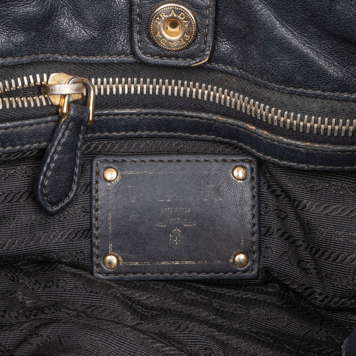 Prada Black Nylon Logo Handbag