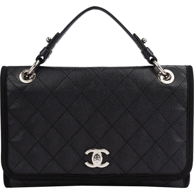 Chanel Caviar Leather CC Business Affinity Small Single Flap Handbag