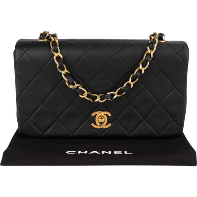 Chanel Quilted Lambskin 24K Gold Single Flap Crossbody Bag