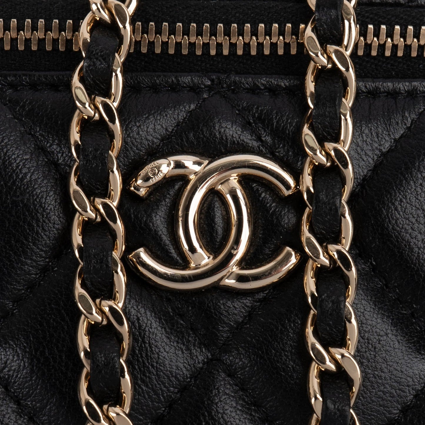 Chanel Quilted Lambskin Vanity Case Crossbody Bag