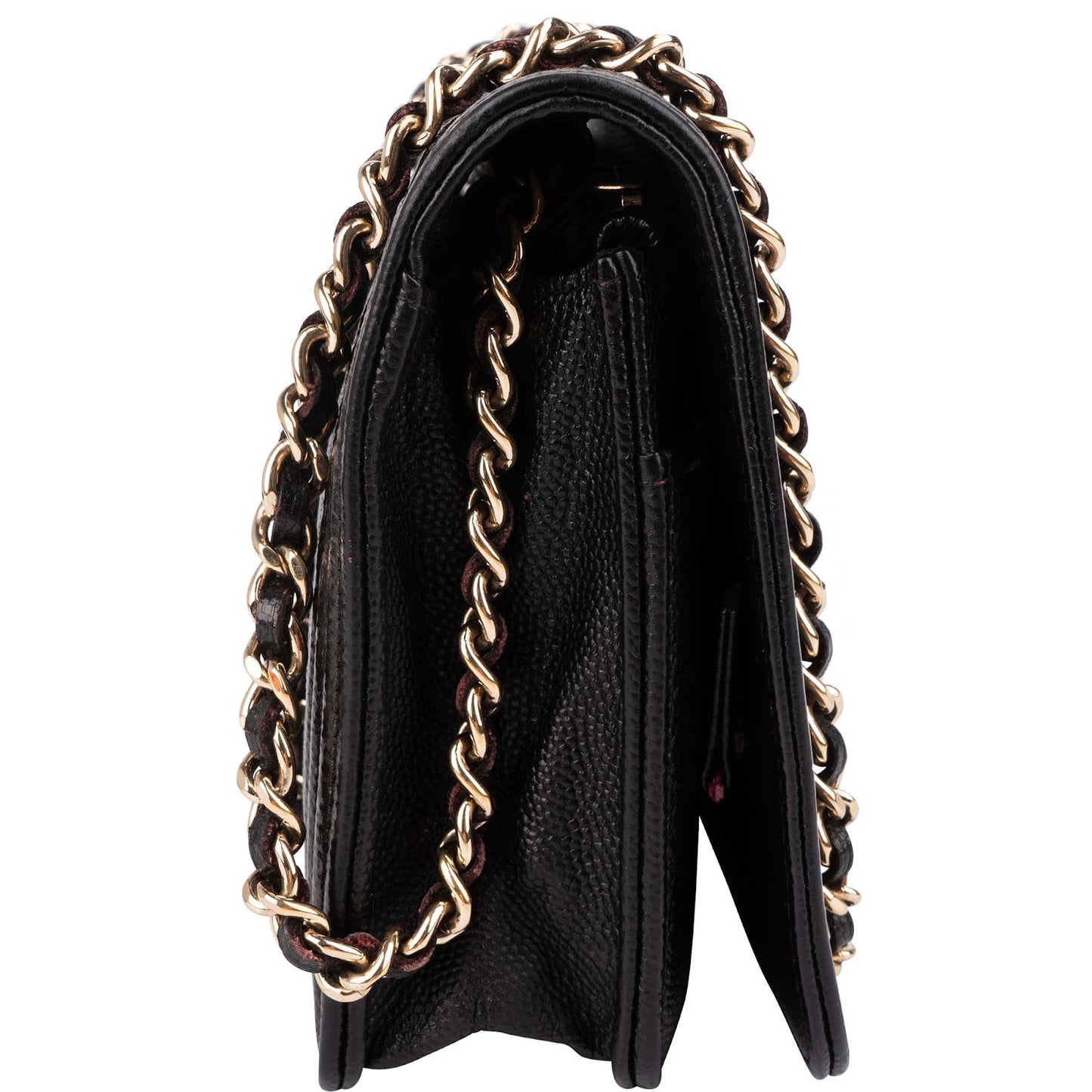 Chanel Quilted Caviar Leather Wallet On Chain Boy Crossbody Bag