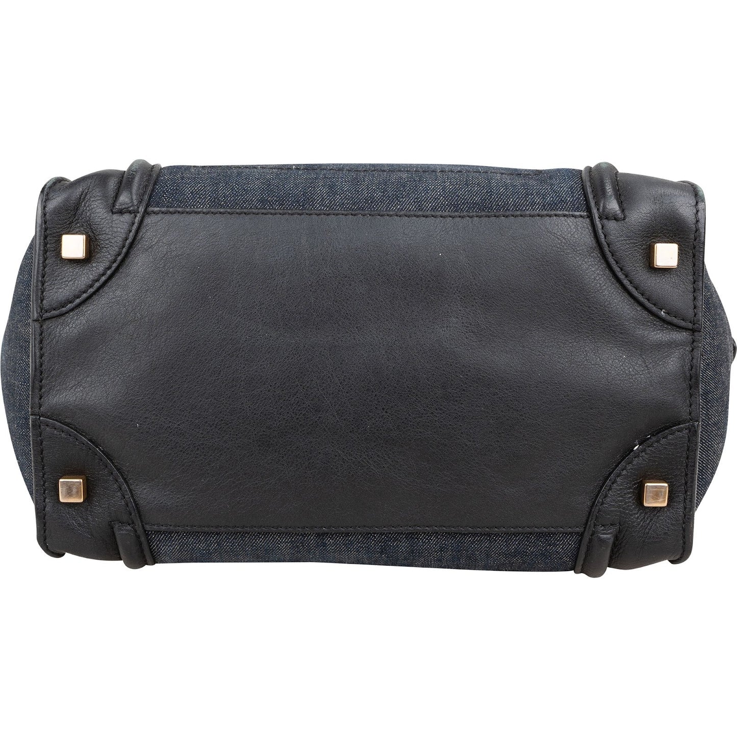 Céline Denim & Leather Luggage Tote Handbag