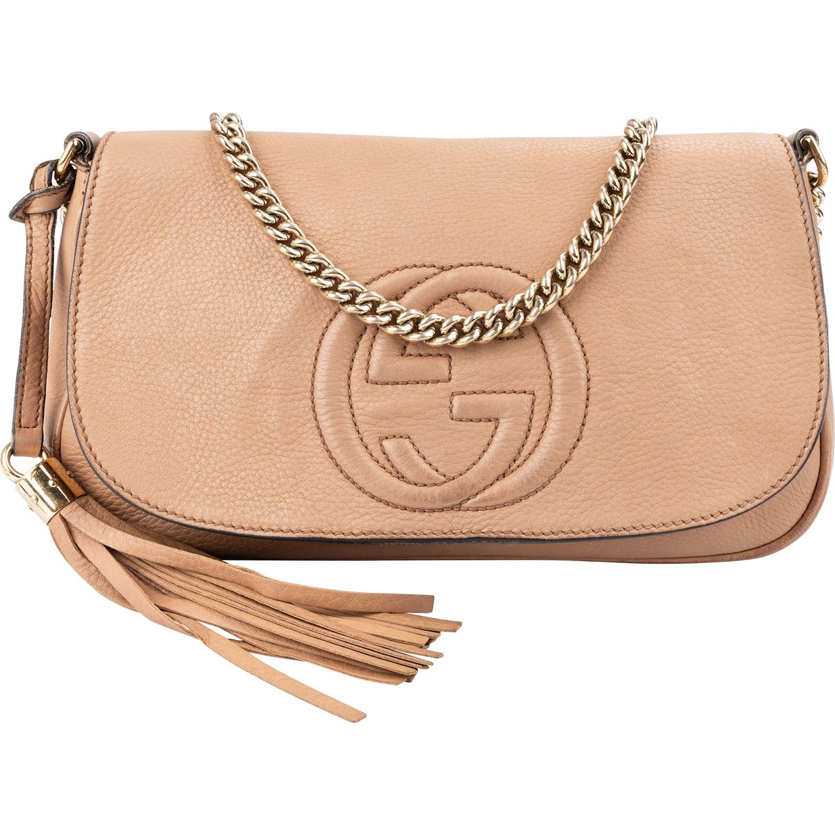 Gucci Grained Leather GG Soho Crossbody Bag