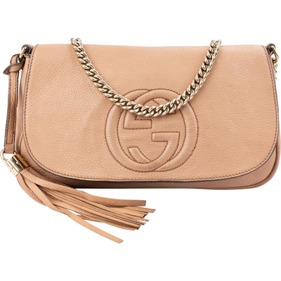 Gucci Grained Leather GG Soho Crossbody Bag