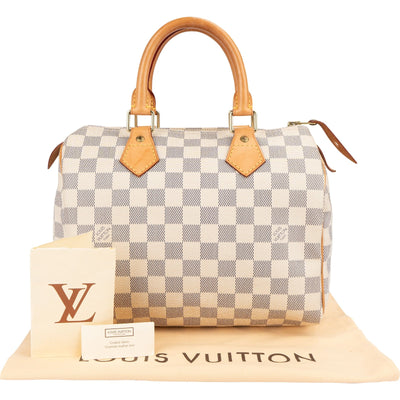 Louis Vuitton Monogram Damier Azur Canvas Speedy 25 Handbag
