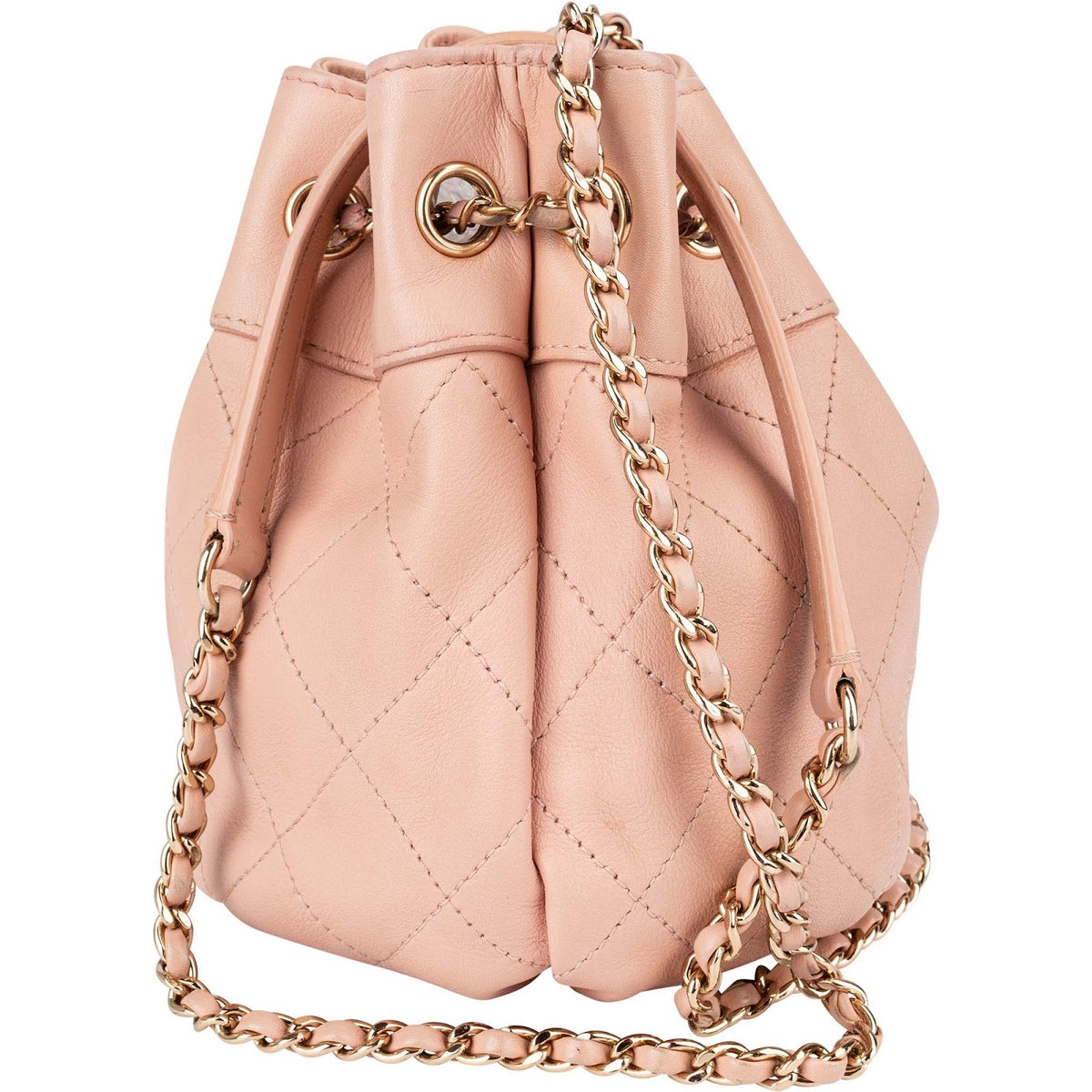 Chanel Quilted Lambskin Small Drawstring Crossbody Bag